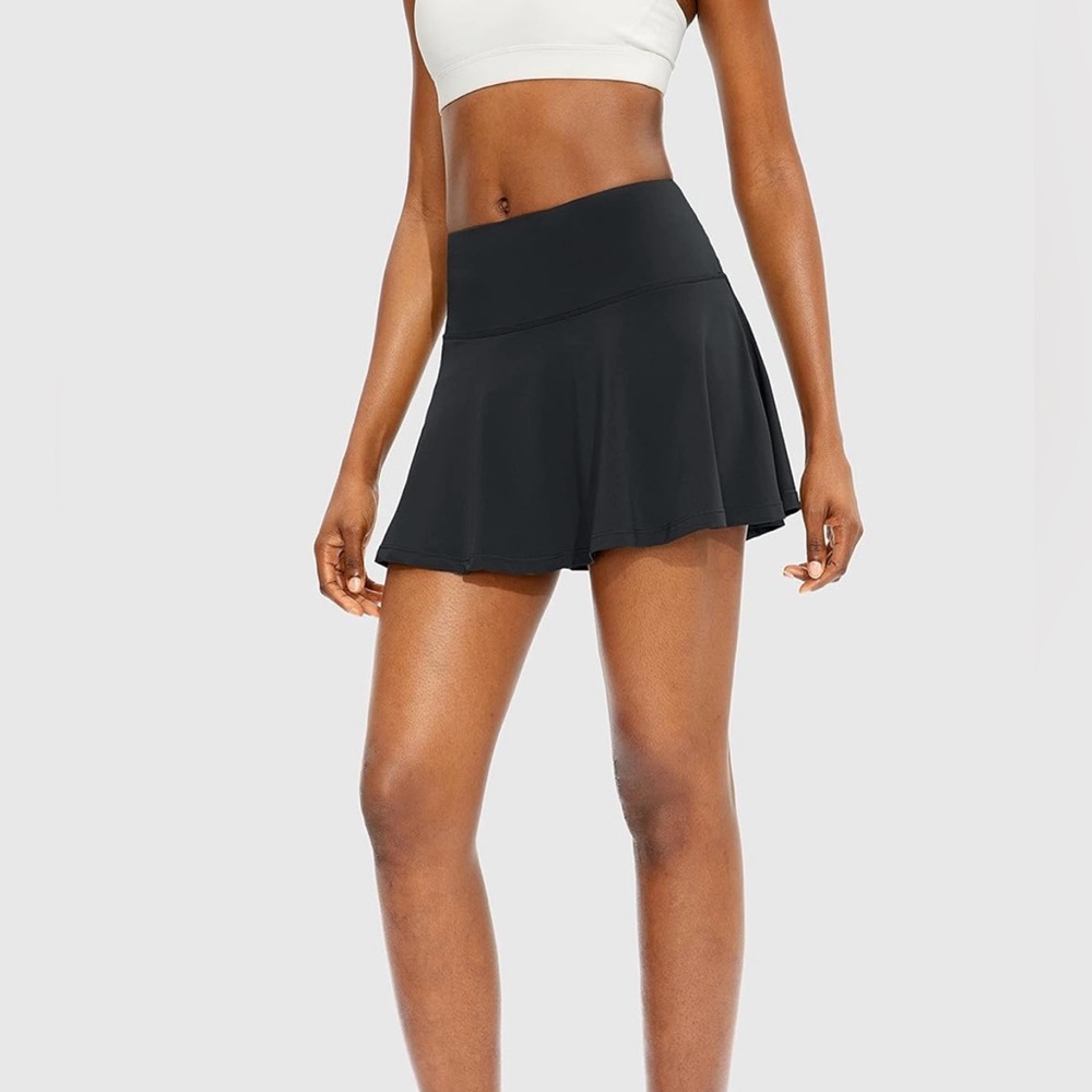 Santiny Pleated Tennis Skirt, Medium, Black